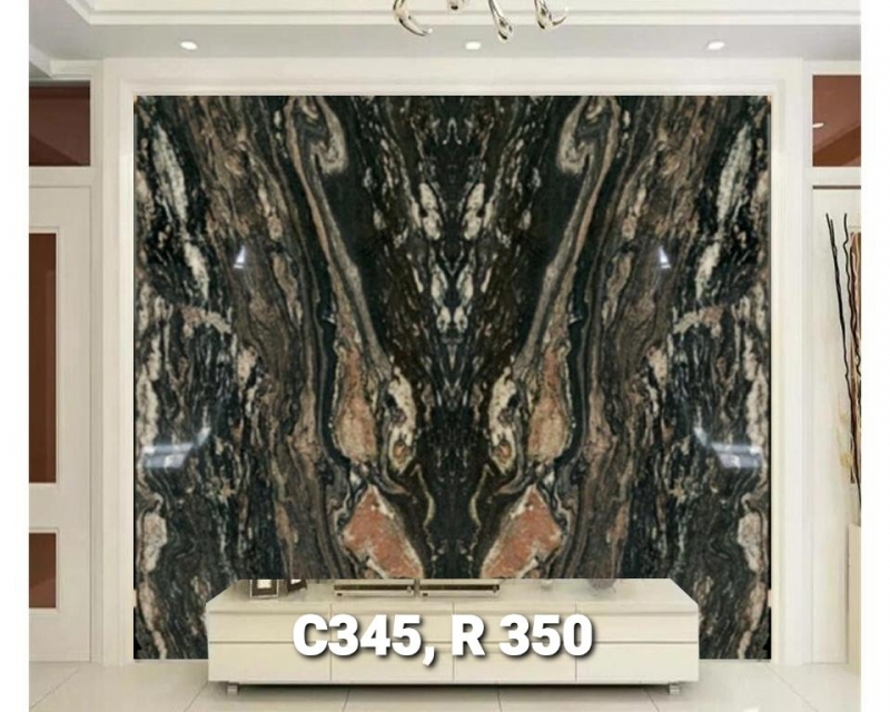 Tranh Đá Granite Màu Đen Ốp Vách Tivi