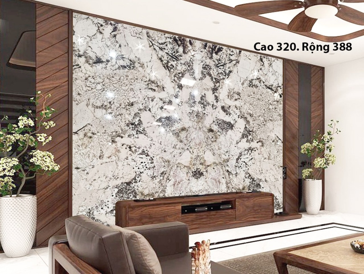 Tranh Đá Granite Ốp Tường Phòng Khách 