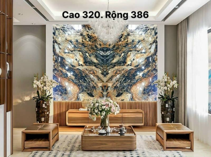 Tranh Đá Granite Sử Dụng Làm Vách Ngăn Phòng Khách 