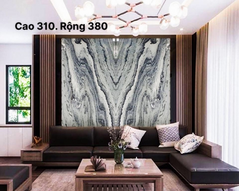 Tranh Đá Granite Màu Xanh Than Ốp Tường 