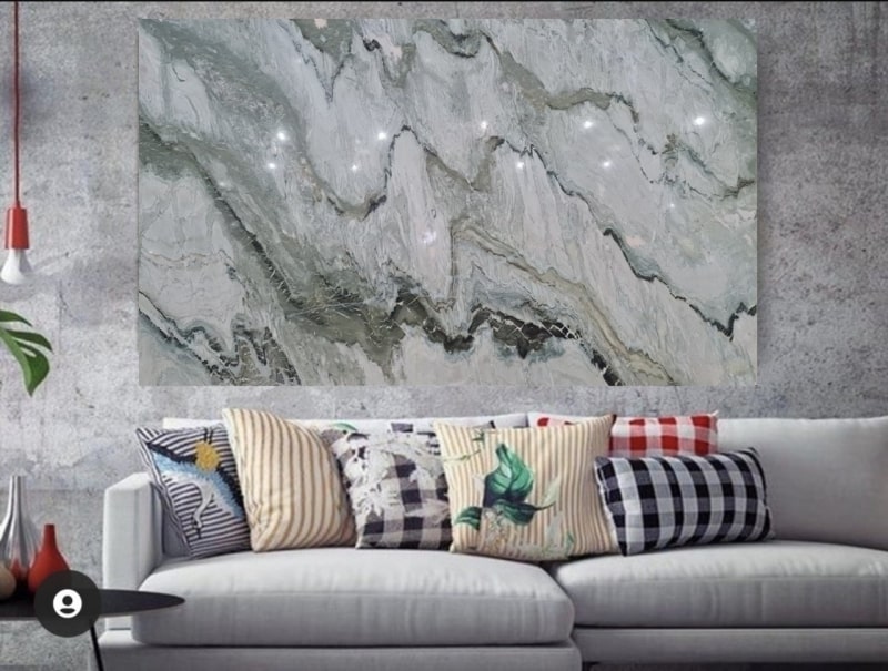 Tranh Đá Marble Ốp Tường Phòng Khách 