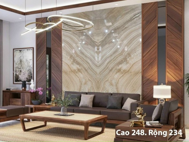 Tranh Đá Marble Vân Vàng Trắng Ốp Tường 