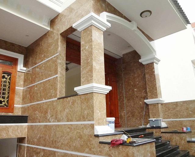 sử dụng đá granite ốp mặt tiền ngôi nhà