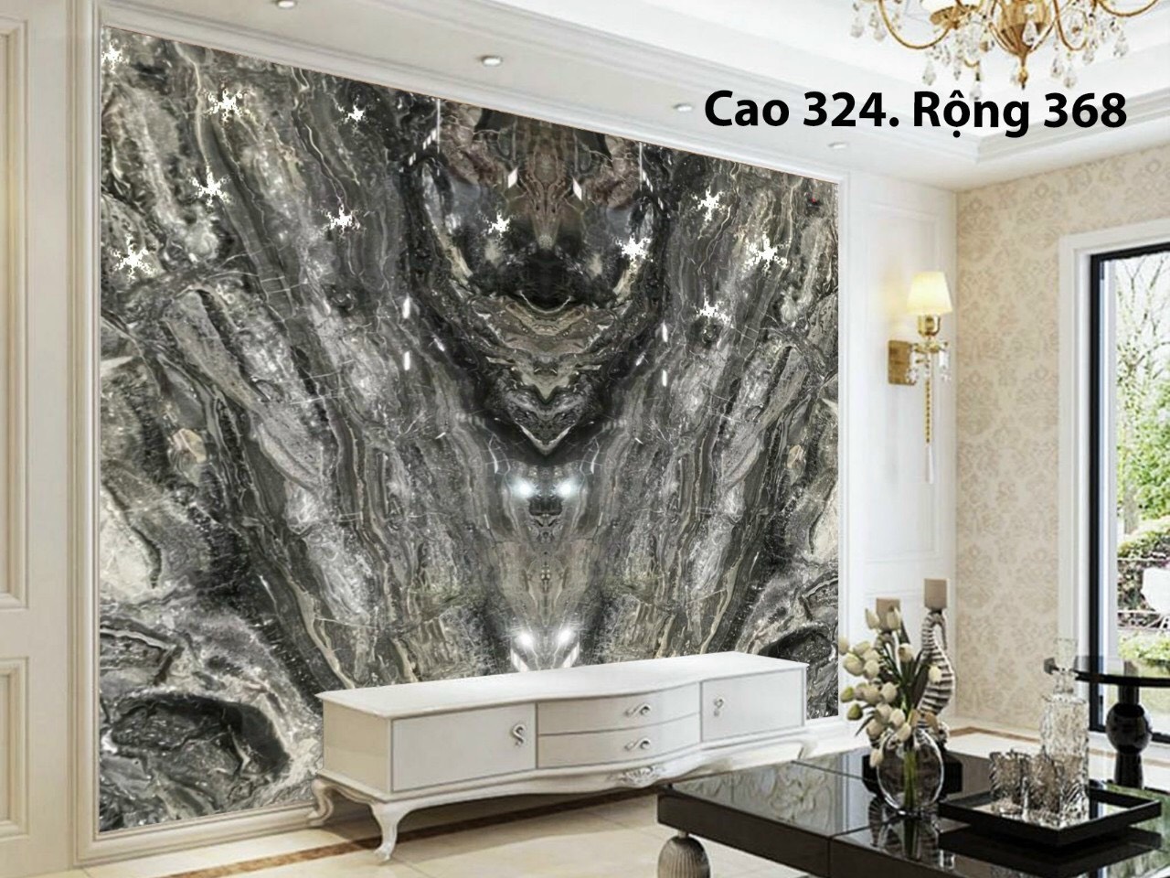 Tranh Đá Marble Ốp Tường Phòng Khách