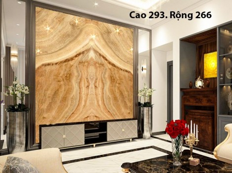 Tranh Đá Marble Đối Xứng Màu Nâu Nhạt 03