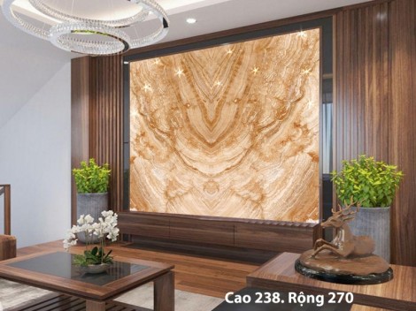 Tranh Đá Đối Xứng Marble Màu Nâu Nhạt 06