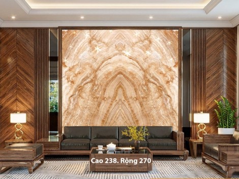 Tranh Đá Đối Xứng Marble Màu Nâu Nhạt 07