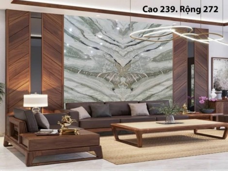 Tranh Đá Đối Xứng Marble Màu Trắng Rêu 01 