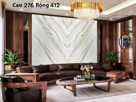 Tranh Đá Marble Đối Xứng Màu Trắng Vân Xám 01