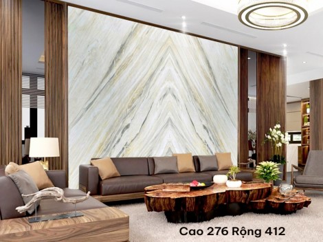 Tranh Đá Đối Xứng Marble Màu Trắng Vân Xám 02