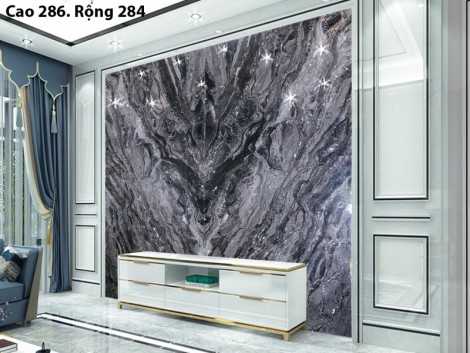 Tranh Đá Đối Xứng Marble Màu Xám Ý 01 