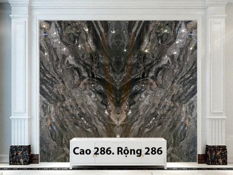 Tranh Đá Marble Đối Xứng Màu Xám Ý 04