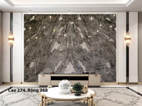 Tranh Đá Marble Đối Xứng Màu Xám Ý 05