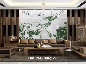 Tranh Đá Sơn Thủy Tự Nhiên Xuyên Sáng Màu Trắng Sữa xanh Rêu