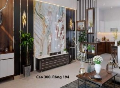 Tranh Đá Đối Xứng Thạch Anh Màu Trắng Đỏ 